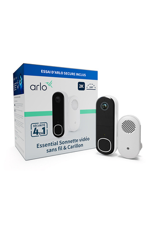 Visiophone Arlo ESSENTIAL 2 Sonnette vidéo 2K + Carillon Arlo 2