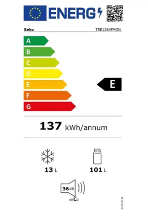 Réfrigérateur top Beko TSE1264FMGN