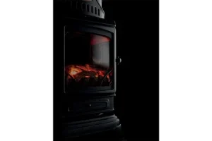 Poêle à gaz Universal Poêle à gaz Fonte véritable 3,4KW noir Effet feu + Tuyau gaz + détendeur butane Provence