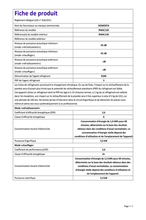 Climatiseur mobile Rowenta RWAC12K