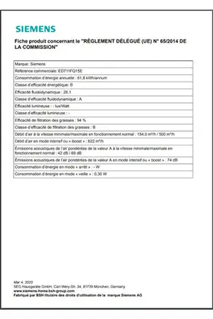 Siemens ED711FQ15E + HOTTE INTÉGRÉE