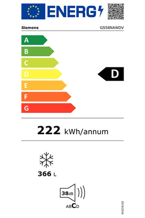 Congélateur armoire Siemens GS58NAWDV