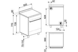 Cuisinière mixte Smeg GP61X9 INOX