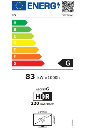 TV LED Tcl 55C749 55'' 4K QLED 144hz 139cm