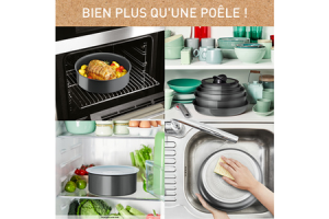 Poele / sauteuse Tefal SET POELES 24/28 CM + 1 POIGNEE AMOVIBLE GRIS HIPPO PREMIUM INGENIO RENEW INDUCTIONL2629202