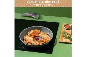 Poele / sauteuse Tefal SET POELES 24/28 CM + 1 POIGNEE AMOVIBLE GRIS HIPPO PREMIUM INGENIO RENEW INDUCTIONL2629202