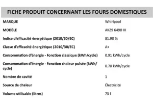 Four encastrable Whirlpool AKZ96490IX