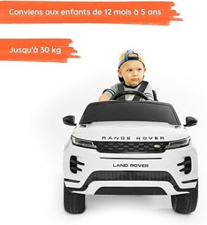 Range Rover Evoque Full Optional avec écran Tactile Mp4, siège en Cuir, Voiture Electrique Enfants avec Licence 12 V Batterie télécommande 2,4 GHz Ports ouvrables