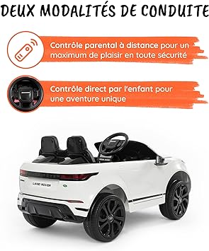 Range Rover Evoque Full Optional avec écran Tactile Mp4, siège en Cuir, Voiture Electrique Enfants avec Licence 12 V Batterie télécommande 2,4 GHz Ports ouvrables