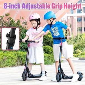 EVERCROSS EV06C Trottinette électrique, 6,5'' Trottinette électrique Pliable pour Enfants 6-12 Ans, Vitesse maximale 15 KM/H et 8 KM, Affichage LED, Lumières LED colorées, Trottinette légère pour Enfants