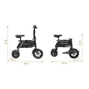 E-ROAD Trottinette Draisienne électrique - Pixie - 350 W - 36 V - 4 Ah - Noir