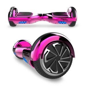 Pack Hoverkart Blanc+MegaMotion Scooter 2 Roues Rose Chrome Auto-équilibre 6,5 pouces Bluetooth Vainqueur Test Hoverbord