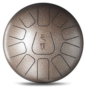 Tambour de musique 12 pouces mini instrument de handpan tambour de langue percussion 11 ton acier Noir