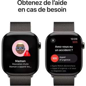 Montre connectée APPLE WATCH Serie 10 46mm Titane Ardoise Loop Cell